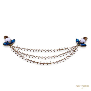 Rhinestone Neckline With Beads Chain A111 - Gafforelli Srl