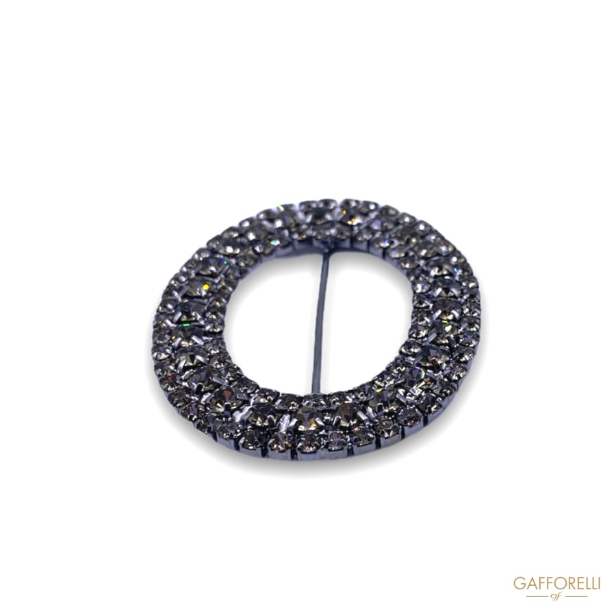 Rhinestone Oval Buckle A322 - Gafforelli Srl BLACK DIAMOND