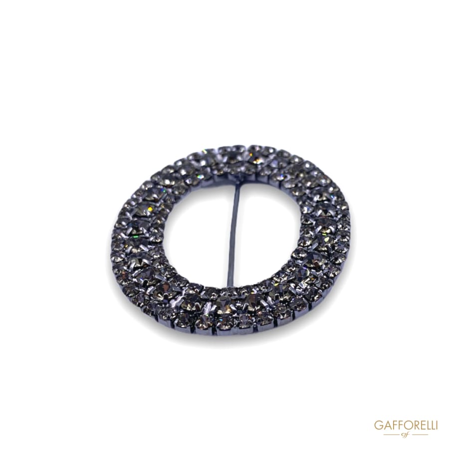 Rhinestone Oval Buckle A322 - Gafforelli Srl BLACK DIAMOND •