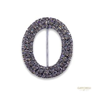 Rhinestone Oval Buckle A322 - Gafforelli Srl BLACK DIAMOND
