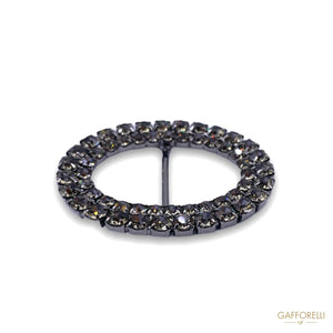 Rhinestone Oval Buckle A324 - Gafforelli Srl BLACK DIAMOND
