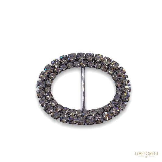 Rhinestone Oval Buckle A324 - Gafforelli Srl BLACK DIAMOND