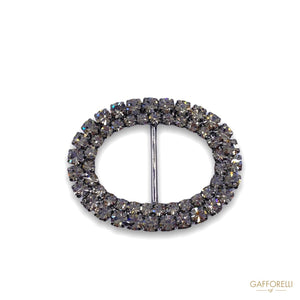 Rhinestone Oval Buckle A324 - Gafforelli Srl BLACK DIAMOND •