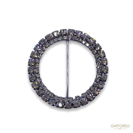 Rhinestone Round Buckle A325 - Gafforelli Srl BLACK DIAMOND