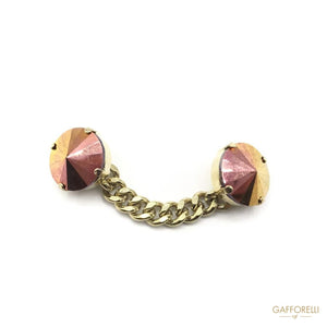Rhinestones Cufflink with Gold Chain - Art. A214 women