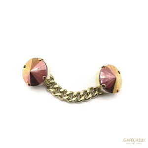 Rhinestones Cufflink With Gold Chain - Art. A214 women