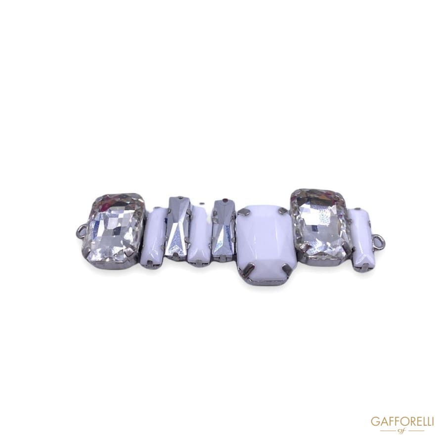 Rhinestones and Enamelled Stone Neckline A329 - Gafforelli