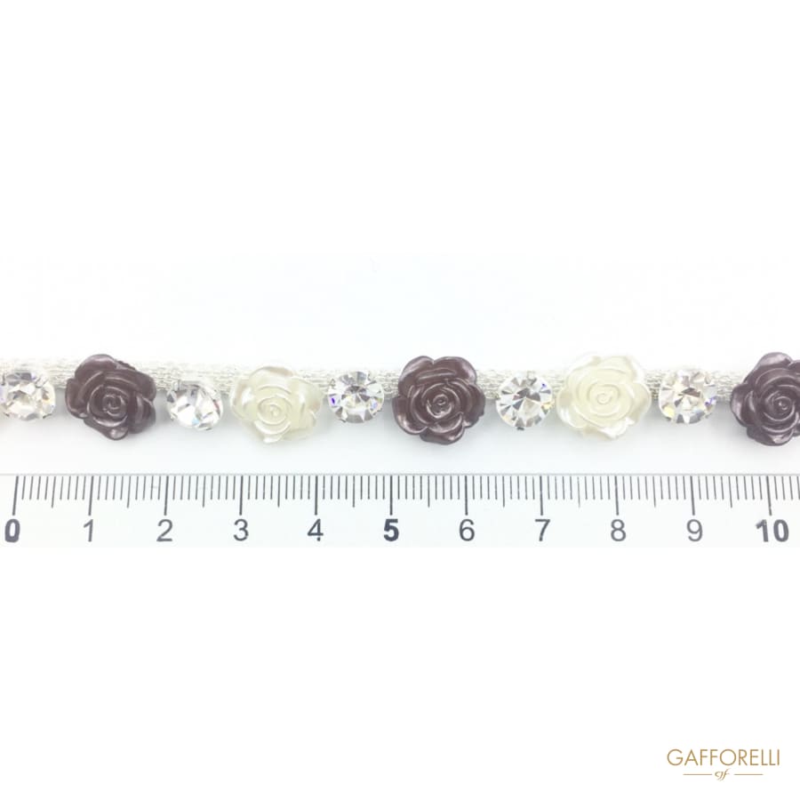 Rhinestones Trimming with Little Roses 1952 - Gafforelli
