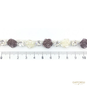 Rhinestones Trimming with Little Roses 1952 - Gafforelli