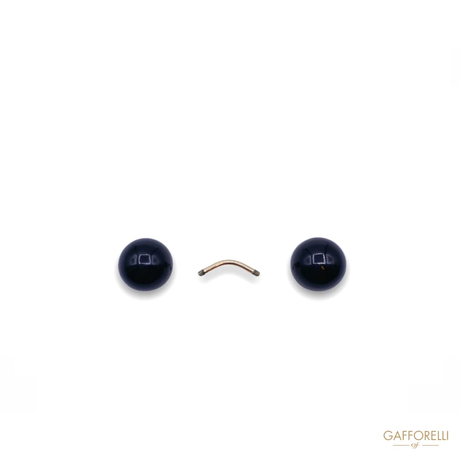 Round Ball Piercing in Black Polyester with Golden Steel