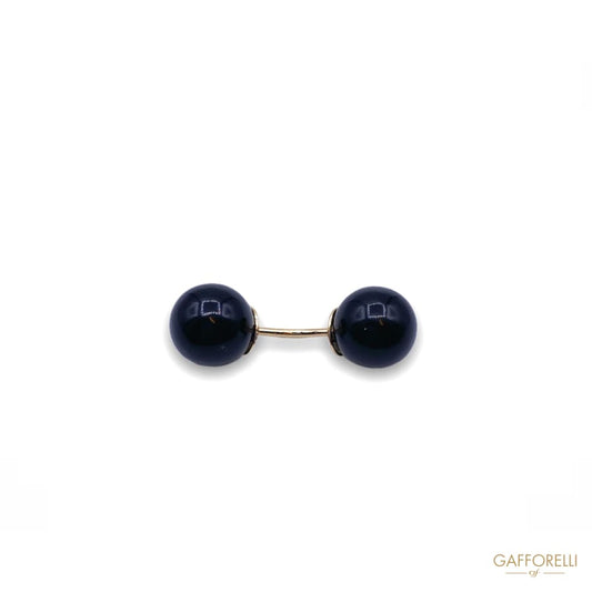 Round Ball Piercing in Black Polyester with Golden Steel