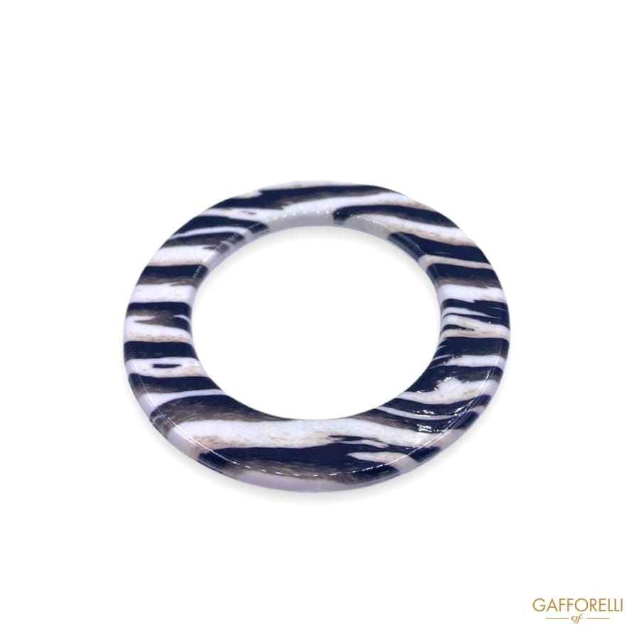 Round Polyester Ring with Zebra Print D301 A- Gafforelli