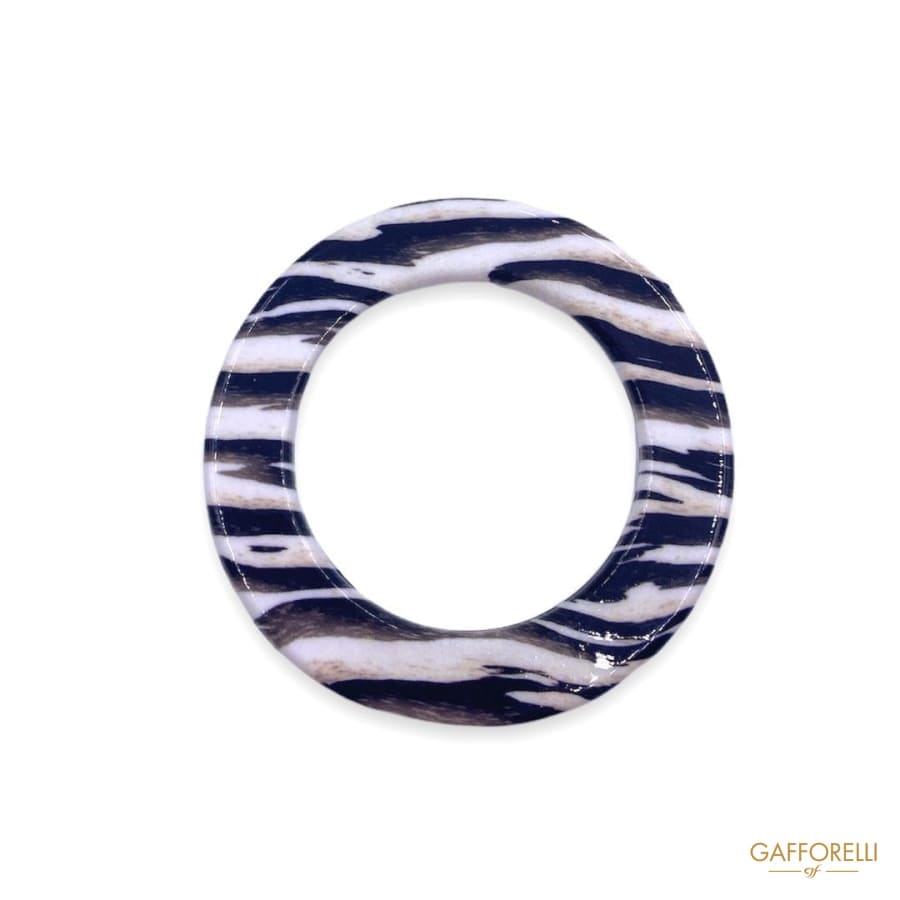 Round Polyester Ring with Zebra Print D301 A- Gafforelli