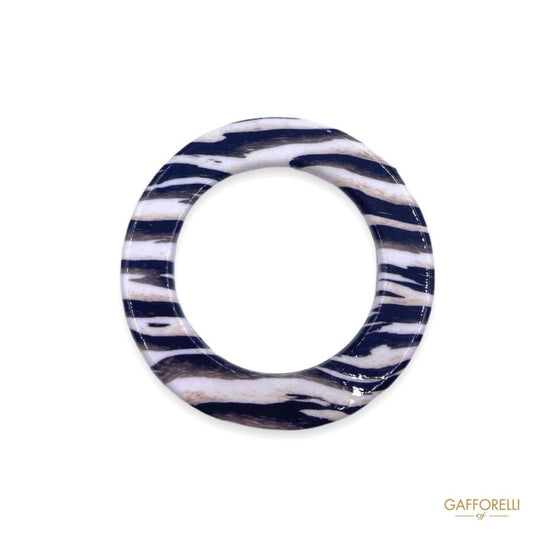 Round Polyester Ring with Zebra Print D301 A- Gafforelli