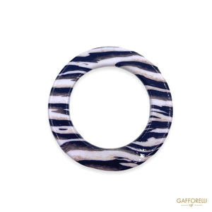 Round Polyester Ring With Zebra Print D301 A- Gafforelli Srl