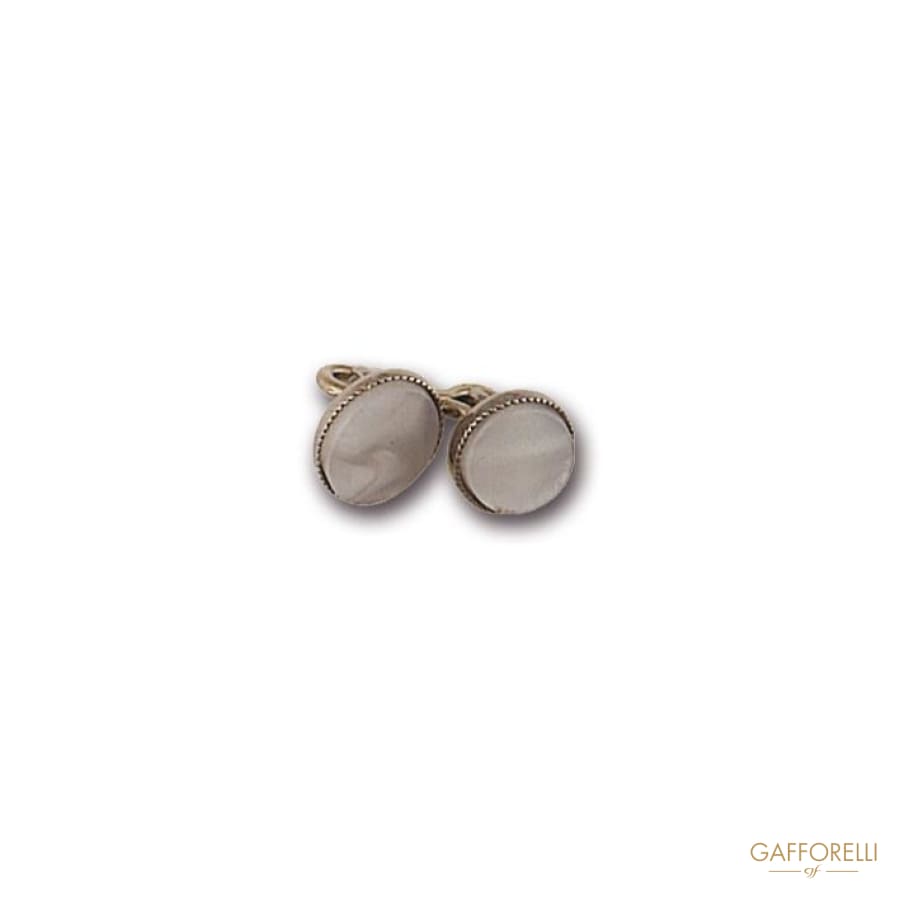 Round Stone Cufflink with Setting 1.5 Cm - Art. 6212 Gem