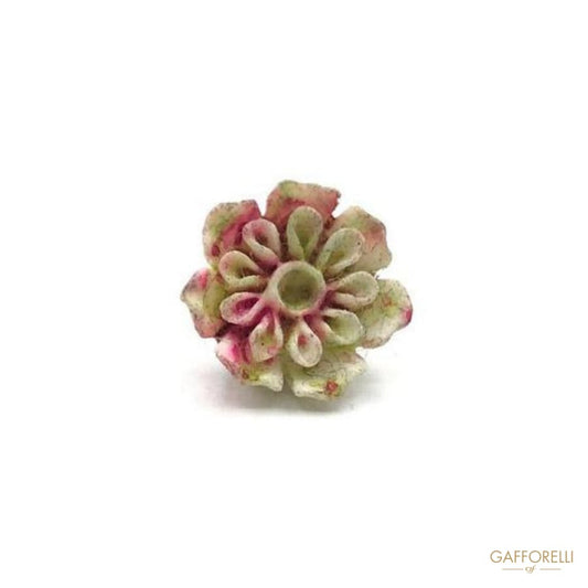 Rubberized Effect Polyester Flower Button - Art. D204