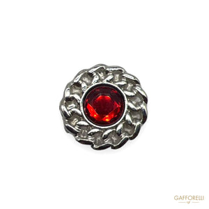 Ruby Rhinestone Button With Side Chain A644 - Gafforelli Srl