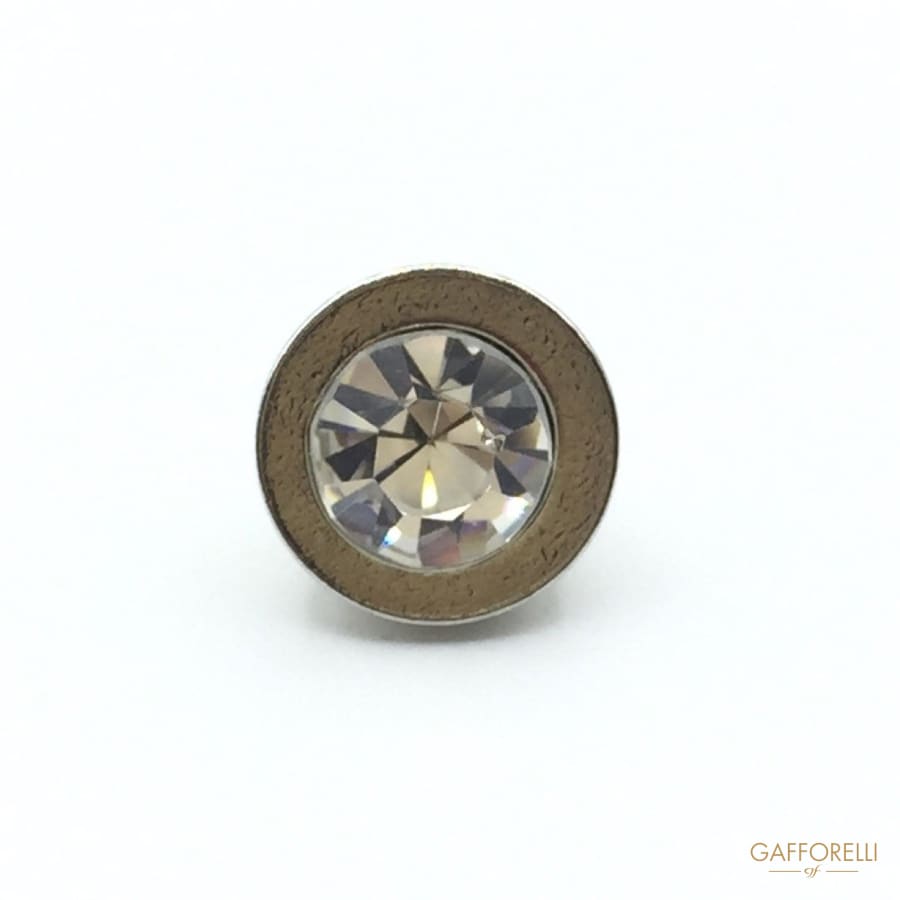 Shank Buttons In Brass With Mirrored Rhinestone - Art. 9103
