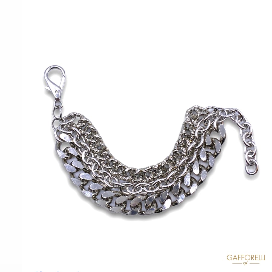 Silver-colored Steel Bracelet Composed of Three Different