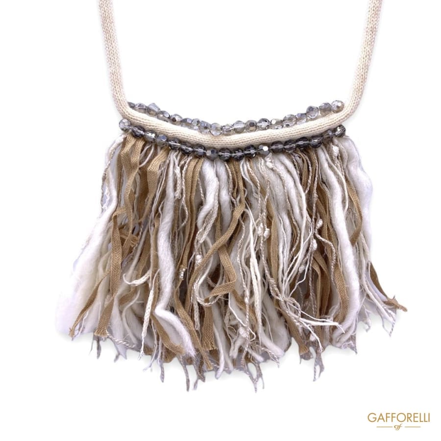Soft Necklace with Beads and Fringes C282 - Gafforelli Srl