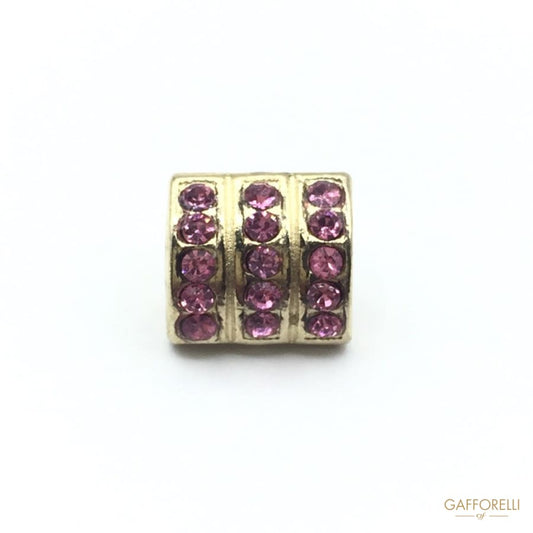 Square Brass Buttons with Rhinestones - Art. 3987 shirt