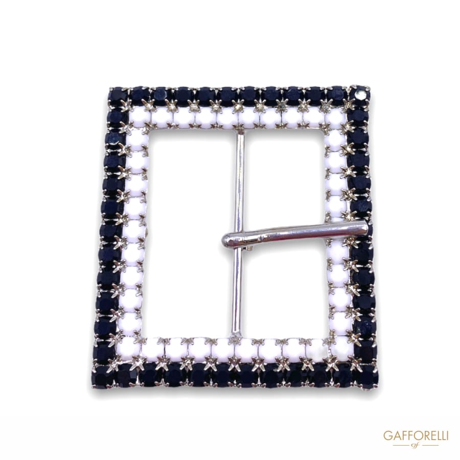 Square Buckle with Double Row of Rhinestones 3752