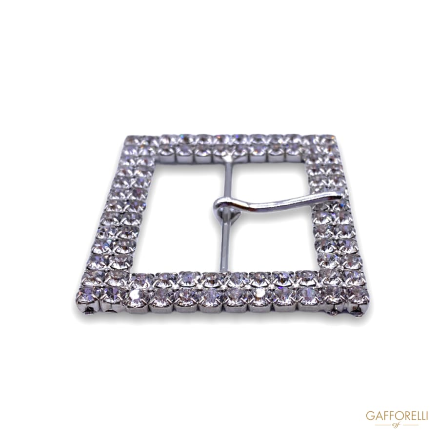 Square Buckle with Double Row of Rhinestones 3752