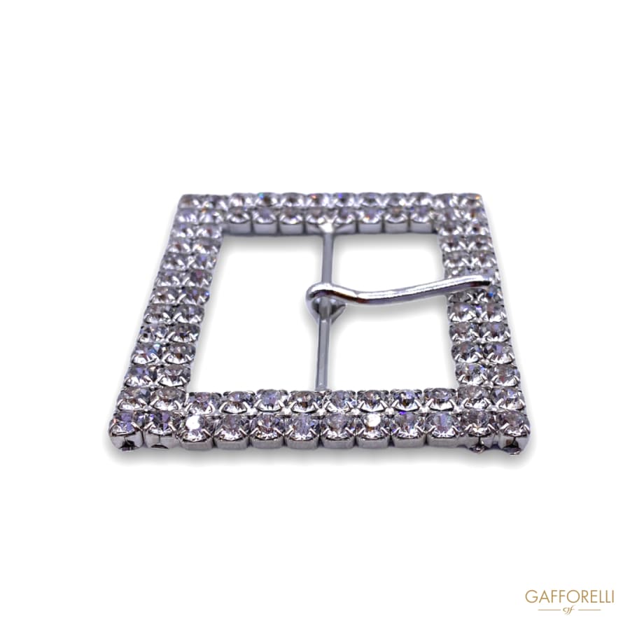 Square Buckle With Double Row Of Rhinestones 3752 -