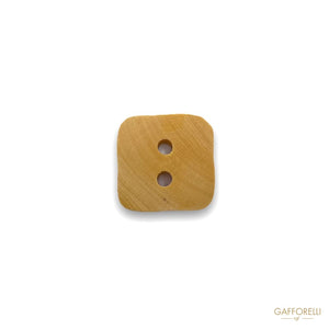 Square Shaped Two Hole Wooden Button 1124 - Gafforelli Srl