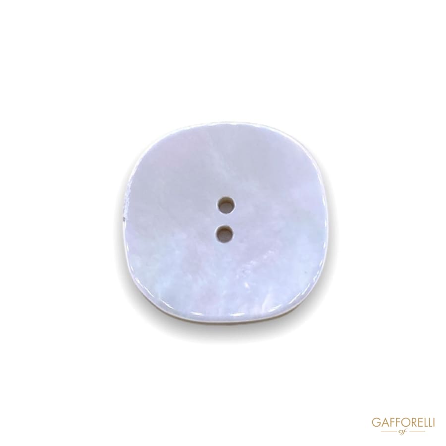 Square White Mother-of-pearl Button with Rounded Corners