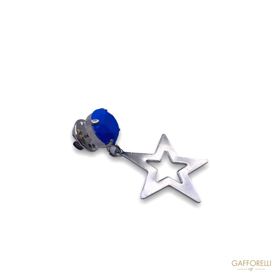 Star Pins With Blue Butterfly Hook Closure Detail E159 -