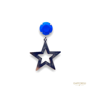 Star Pins With Blue Butterfly Hook Closure Detail E159 -