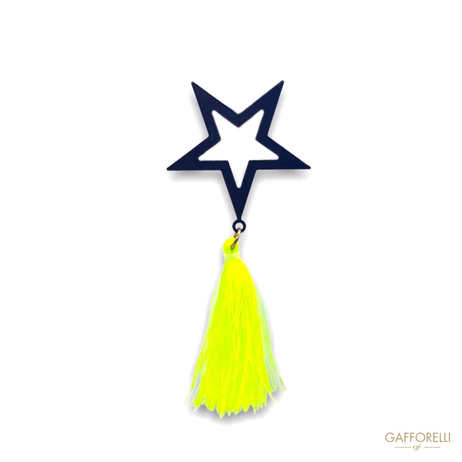 Star-shaped Pin With Fabric Tassel E157 - Gafforelli Srl