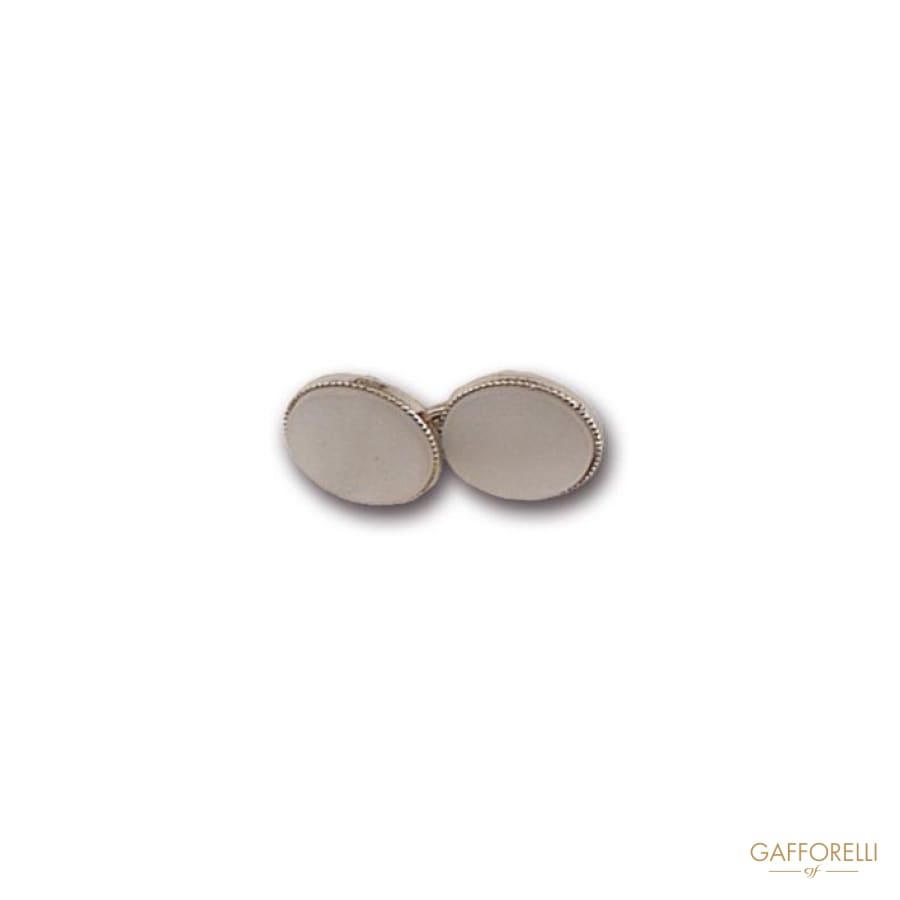 Stone Cufflink with Setting in Oval Shape 2 Cm - Art. 6211