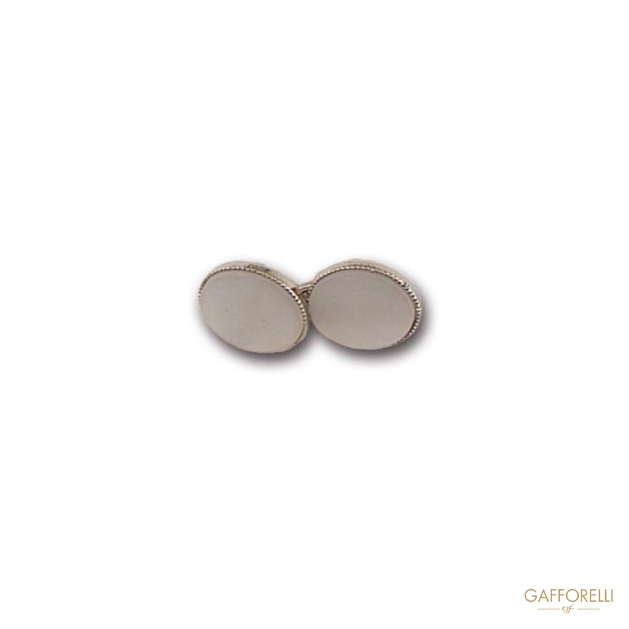 Stone Cufflink With Setting In Oval Shape 2 Cm - Art. 6211