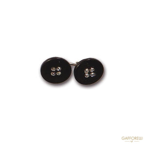 Swarovski Rhinestones Enamelled Cufflink 2.5 Cm - Art. 666