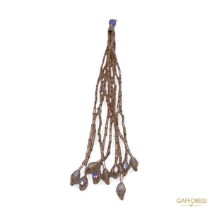 Tassel with Coral and Lilac Bead H188 - Gafforelli Srl