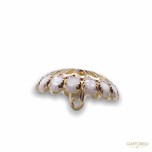 Transparent Domed Metal Button with Flower Effect B164