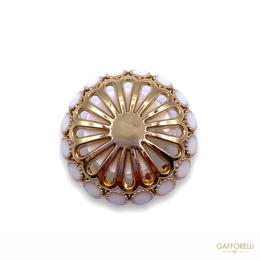 Transparent Domed Metal Button with Flower Effect B164