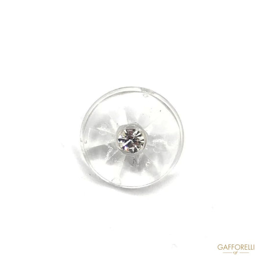 Transparent Polyester Button with Central Rhinestone - Art.