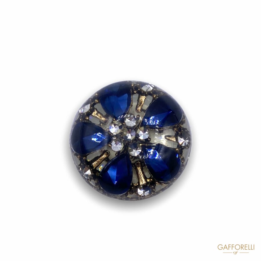 Transparent Polyester Button With Rhinestones Inside A384 -