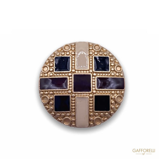 Vintage Style Metal Button B169 - Gafforelli Srl ETHNIC