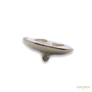 White Mother-of-pearl Button With Gold Back And Hook G108 -