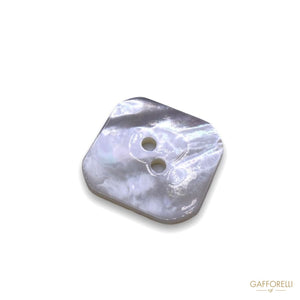 White Mother-of-pearl Button In The Shape Of a Rhombus 491 -
