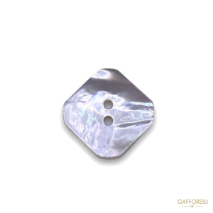 White Mother-of-pearl Button In The Shape Of a Rhombus 491 -