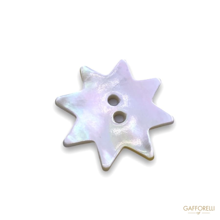 White Mother-of-pearl Button in the Shape of a Sun 545