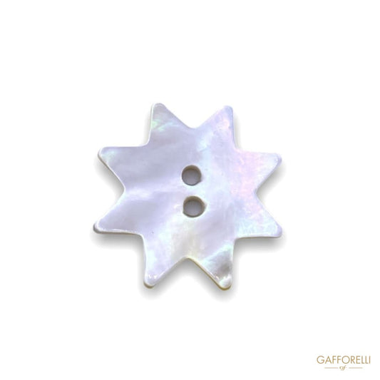 White Mother-of-pearl Button in the Shape of a Sun 545
