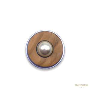 Wooden Button With Central Pearl H274 - Gafforelli Srl BROWN