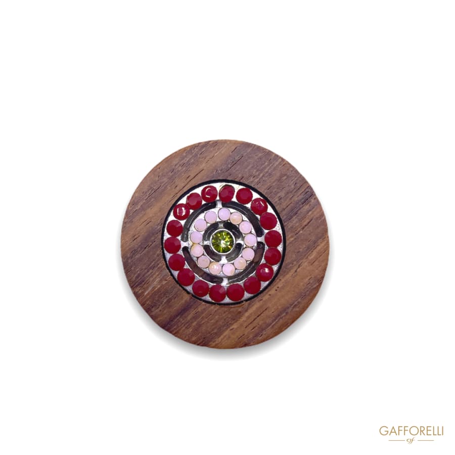 Wooden Button With Swarovski 1836 - Gafforelli Srl BROWN •